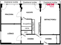 Pronájem bytu 3+1, Ústí nad Labem - Ústí nad Labem-centrum, Hoření, 62 m2