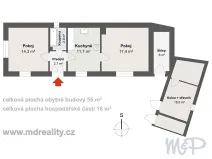 Prodej rodinného domu, Stonařov, 55 m2