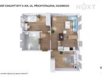 Pronájem bytu 3+kk, Olomouc, Přichystalova, 67 m2