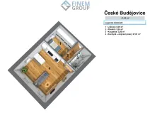 Prodej bytu 1+1, České Budějovice, 41 m2