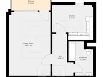 Pronájem bytu 1+1, Žatec, Havlíčkovo náměstí, 43 m2