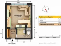 Prodej bytu 1+kk, Písek, 17. listopadu, 19 m2