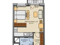 Prodej bytu 1+kk, Praha, Bartůňkova, 36 m2