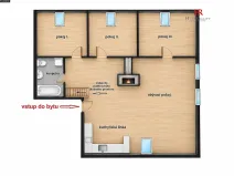 Pronájem bytu 4+kk, Poříčí nad Sázavou, Pražská, 85 m2