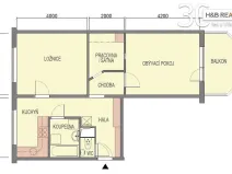 Pronájem bytu 2+1, Otrokovice, 56 m2