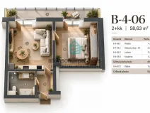 Prodej bytu 2+kk, Hluboká nad Vltavou, 50 m2