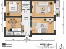 Prodej bytu 3+1, Ostrava, Srbská, 76 m2