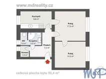 Prodej bytu 2+1, Jihlava, Riegrova, 55 m2