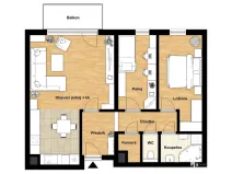 Pronájem bytu 3+kk, Praha - Čakovice, Bermanova, 72 m2