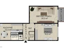 Prodej bytu 2+1, Písek, Harantova, 63 m2