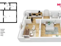 Prodej bytu 2+1, Broumov - Velká Ves, třída Osvobození, 63 m2