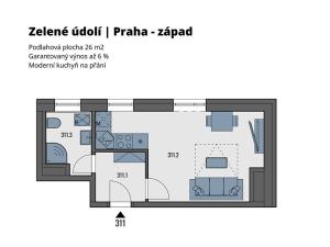 Prodej bytu 1+kk, Tuchoměřice, V Kněžívce, 26 m2