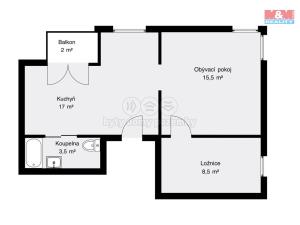 Pronájem bytu 2+1, Vimperk - Vimperk I, Kostelní, 47 m2