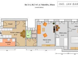 Prodej bytu 3+1, Jihlava, Palackého, 80 m2