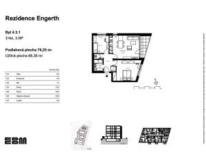 Prodej bytu 3+kk, Kladno, U Engerthu, 70 m2