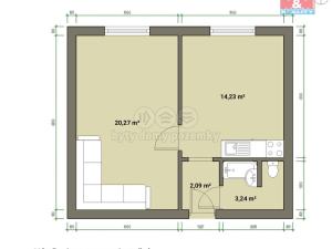 Prodej bytu 1+1, Cheb, Dvořákova, 40 m2