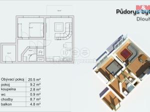 Prodej bytu 2+kk, České Budějovice - České Budějovice 2, Dlouhá, 39 m2