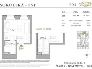 Prodej apartmánu, Praha - Nové Město, Sokolská, 17 m2