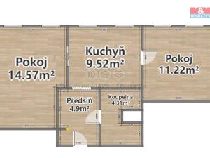 Pronájem bytu 2+1, Rokycany - Nové Město, Pod Ohradou, 44 m2