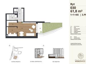 Prodej bytu 2+kk, Praha - Vokovice, K Červenému vrchu, 61 m2