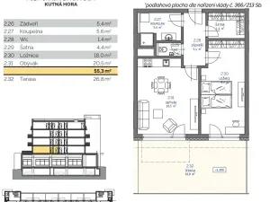 Prodej bytu 2+kk, Kutná Hora, 59 m2