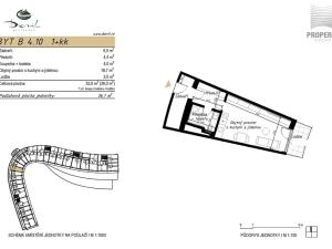 Prodej bytu 1+kk, Brno, Bystrcká, 36 m2