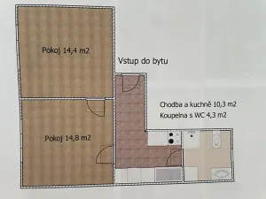 Pronájem bytu 2+1, Brno, Korejská, 43 m2