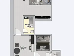 Pronájem bytu 2+1, Uničov, 41 m2