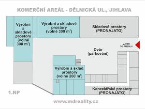 Pronájem výrobních prostor, Jihlava, Dělnická, 2000 m2