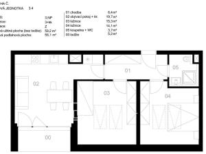 Prodej bytu 3+kk, Únětice, Farská, 56 m2