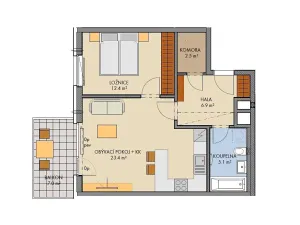 Prodej bytu 2+kk, Praha - Prosek, Prosecká, 59 m2