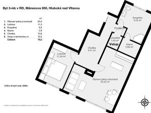 Pronájem bytu 2+kk, Hluboká nad Vltavou, Mánesova, 59 m2