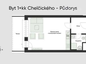 Pronájem bytu 1+kk, České Budějovice, Chelčického, 50 m2