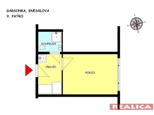 Pronájem bytu 1+kk, Brno, Kneslova, 20 m2