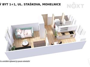 Pronájem bytu 1+1, Mohelnice, Staškova, 37 m2