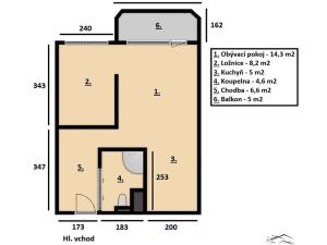 Prodej bytu 2+kk, Kolín, Radimského, 42 m2