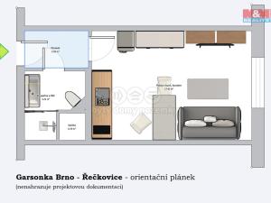 Prodej bytu 1+kk, Brno - Řečkovice, Horácké náměstí, 24 m2