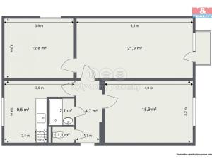 Prodej bytu 3+1, Bukovany, 67 m2