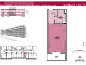 Prodej bytu 1+kk, České Budějovice, Branišovská, 746 m2