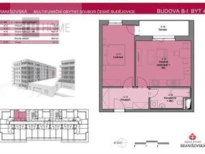 Prodej bytu 2+kk, České Budějovice, Branišovská, 746 m2