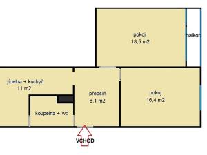 Prodej bytu 2+1, Ústí nad Labem, Maková, 61 m2