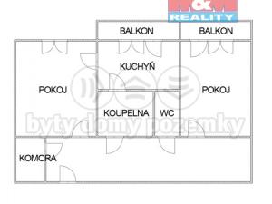 Pronájem bytu 2+kk, Ostrava - Poruba, Francouzská, 58 m2