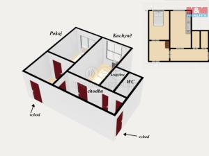 Pronájem bytu 2+kk, Cerekvice nad Bystřicí, 60 m2