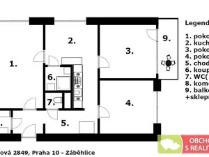 Pronájem bytu 3+1, Praha - Záběhlice, Narcisová, 73 m2