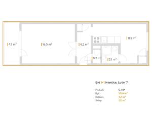 Prodej bytu 1+1, Ivančice, Luční, 35 m2