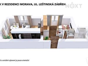 Pronájem bytu 2+kk, Zábřeh, Leštinská, 53 m2