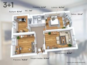 Pronájem bytu 3+1, Třebíč, Lavického, 75 m2