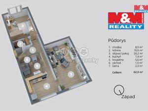 Pronájem bytu 2+1, Ústí nad Labem - Neštěmice, Hluboká, 60 m2