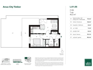 Prodej bytu 2+kk, Praha - Stodůlky, Nekonečného, 44 m2
