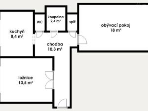 Pronájem bytu 2+1, Most, Žatecká, 56 m2